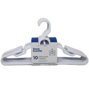 Wholesale - 10pk WHITE ATTACHABLE HANGERS C/P 16, UPC: 444800405939